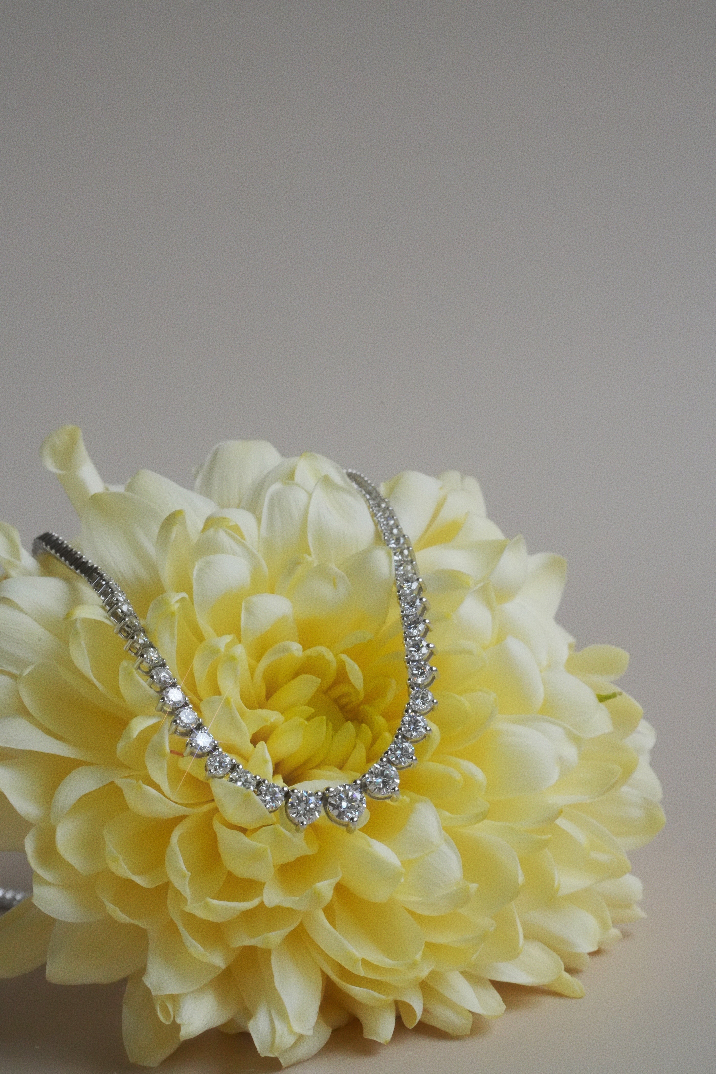 Gold Lab Diamond Small Riviera  Tennis Necklace