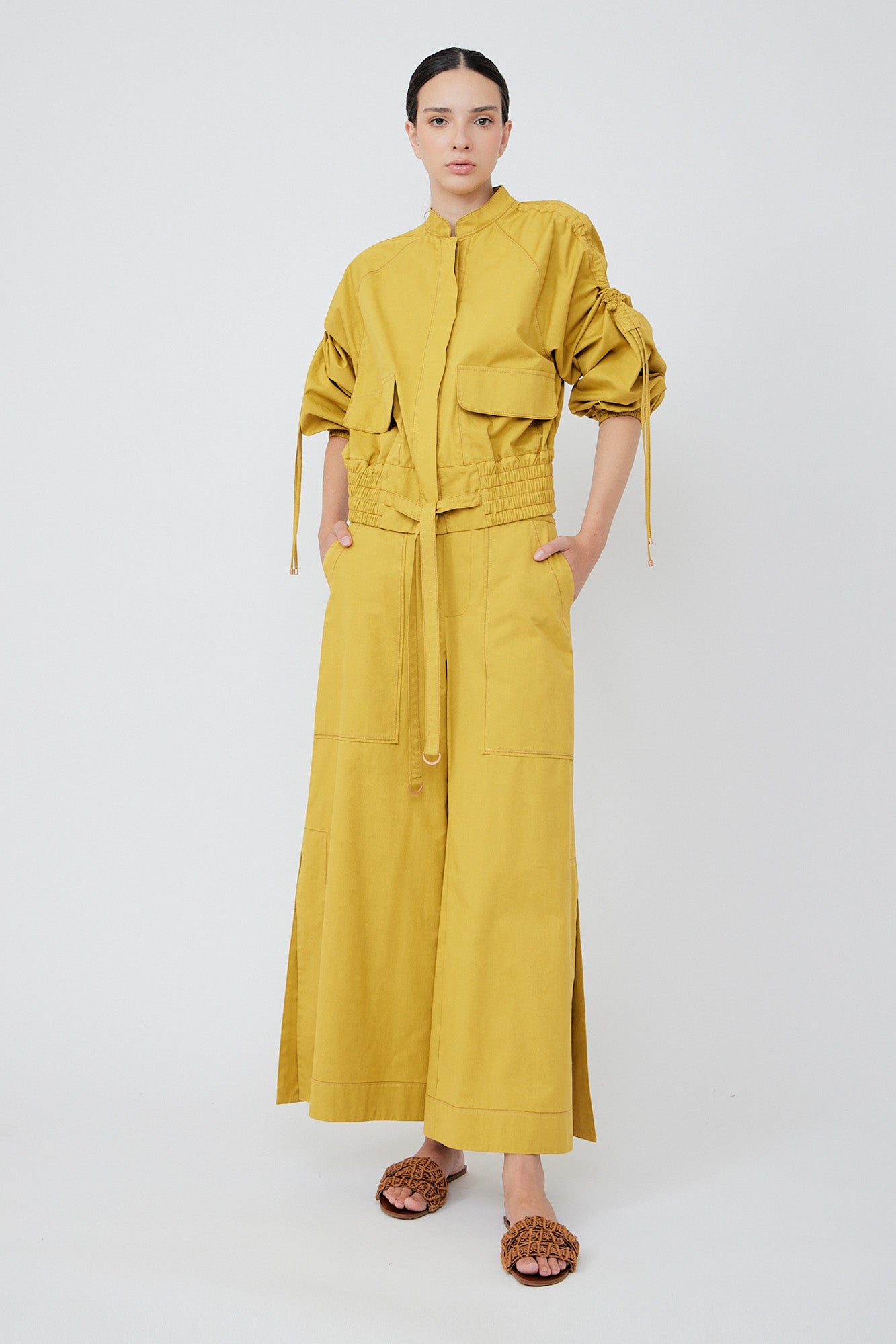 Zoe Adjustable Cotton Jacket | Golden Leaf