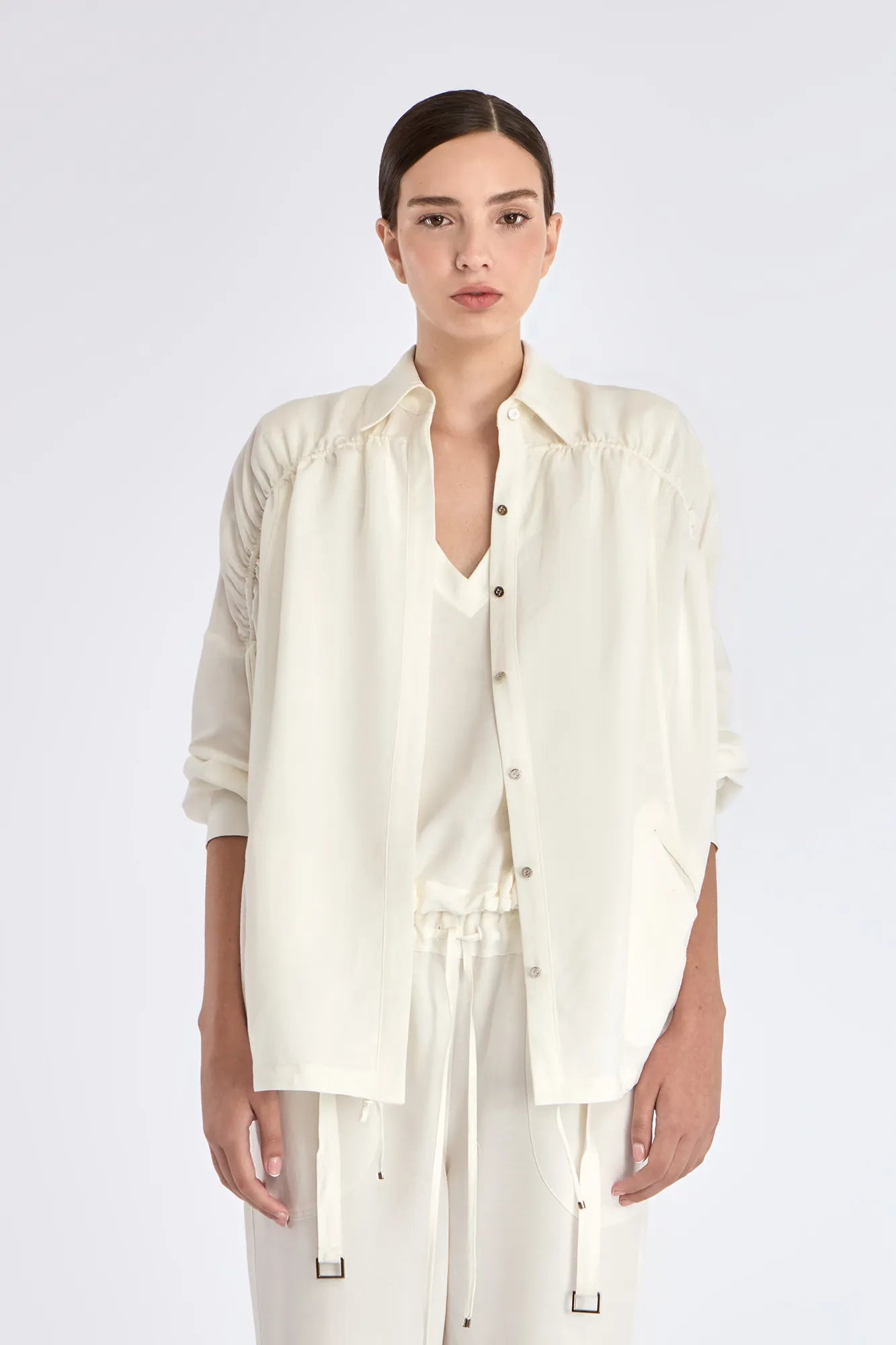 Ailani Linen Blend Jacket | Off White