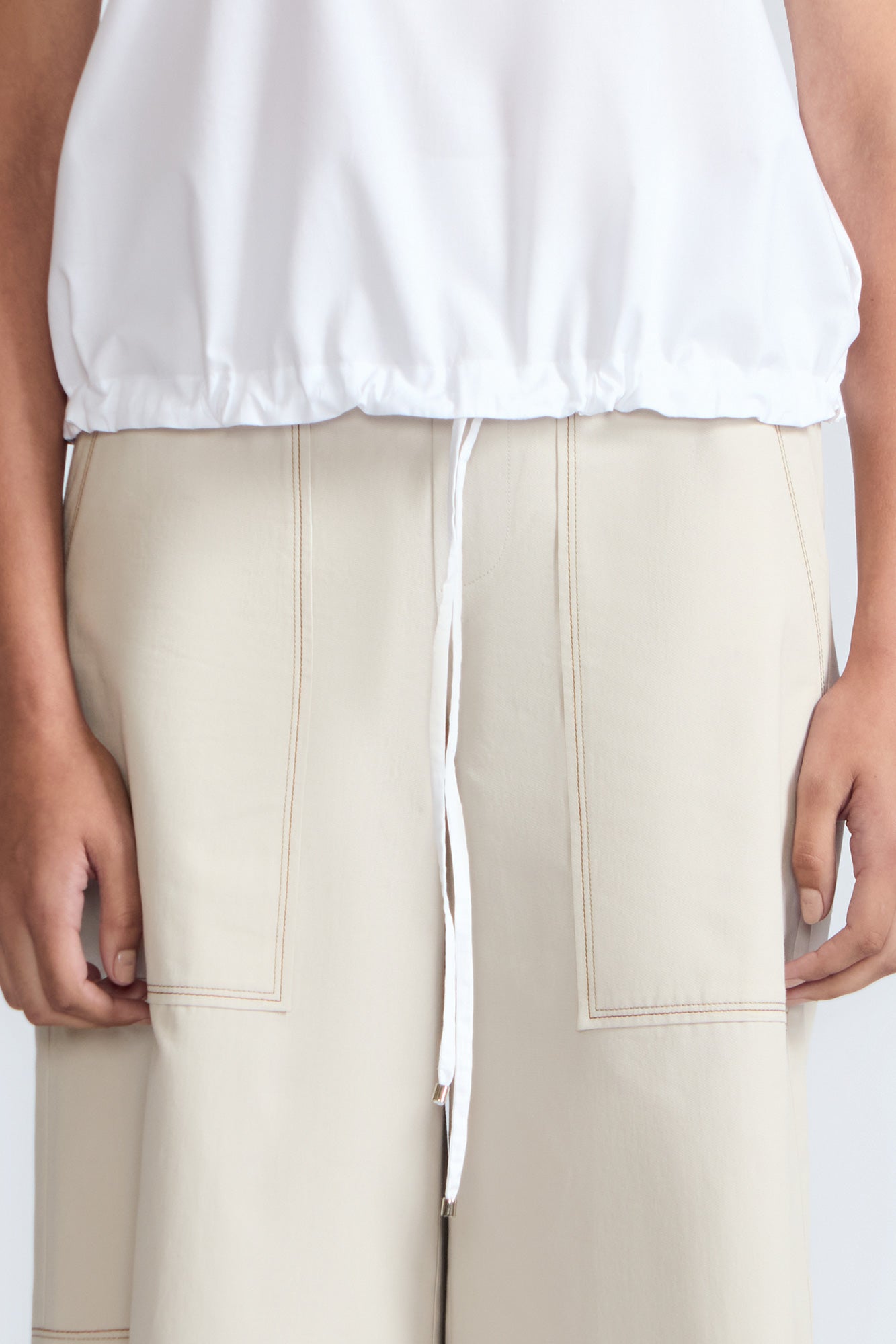 Amara Broderie Sleeve Cotton Blouse | White