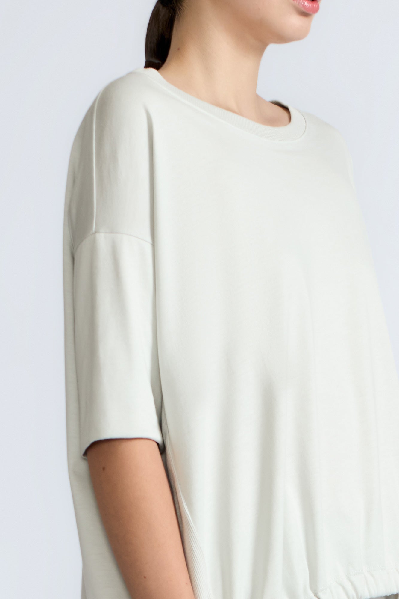 Amaya Asymmetric Cotton Top | Silver