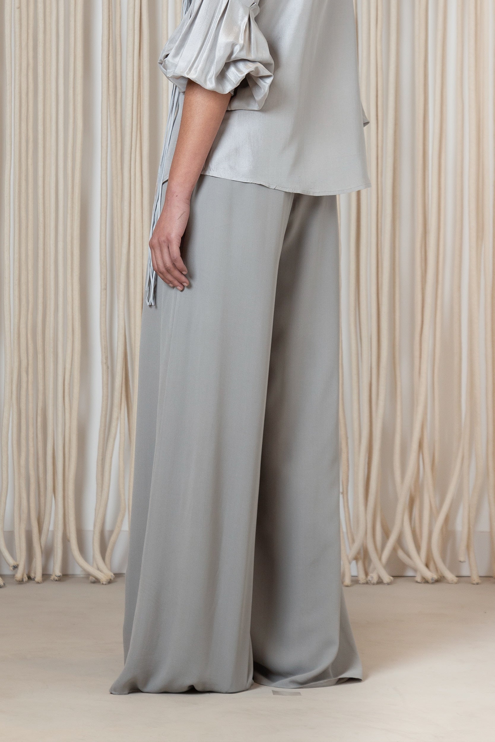 Bellami Silk Wide-Leg Pant | Silver