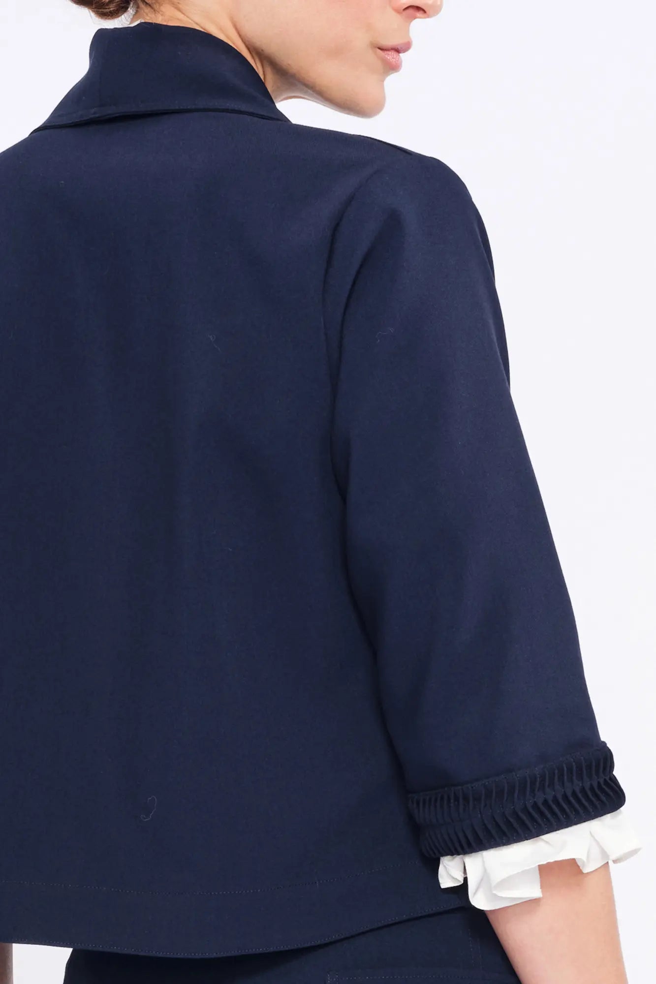 Daysi Draped Lapel Jacket | Navy