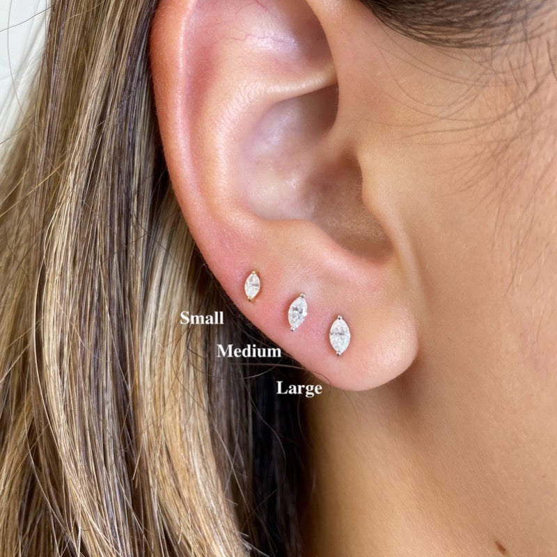 Diamond Marquise Stud Earring