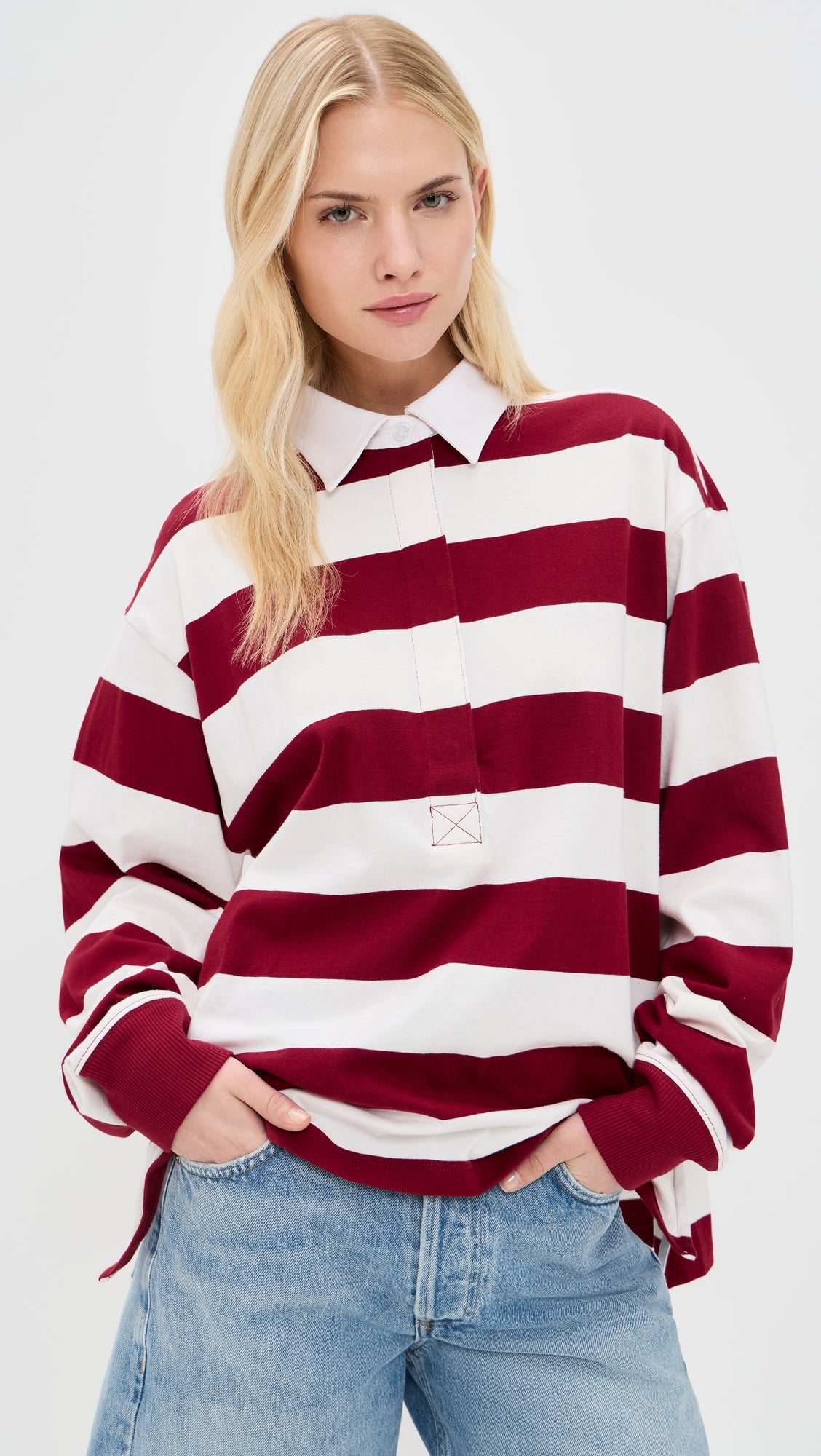 Good American Oversized Rugby Tee