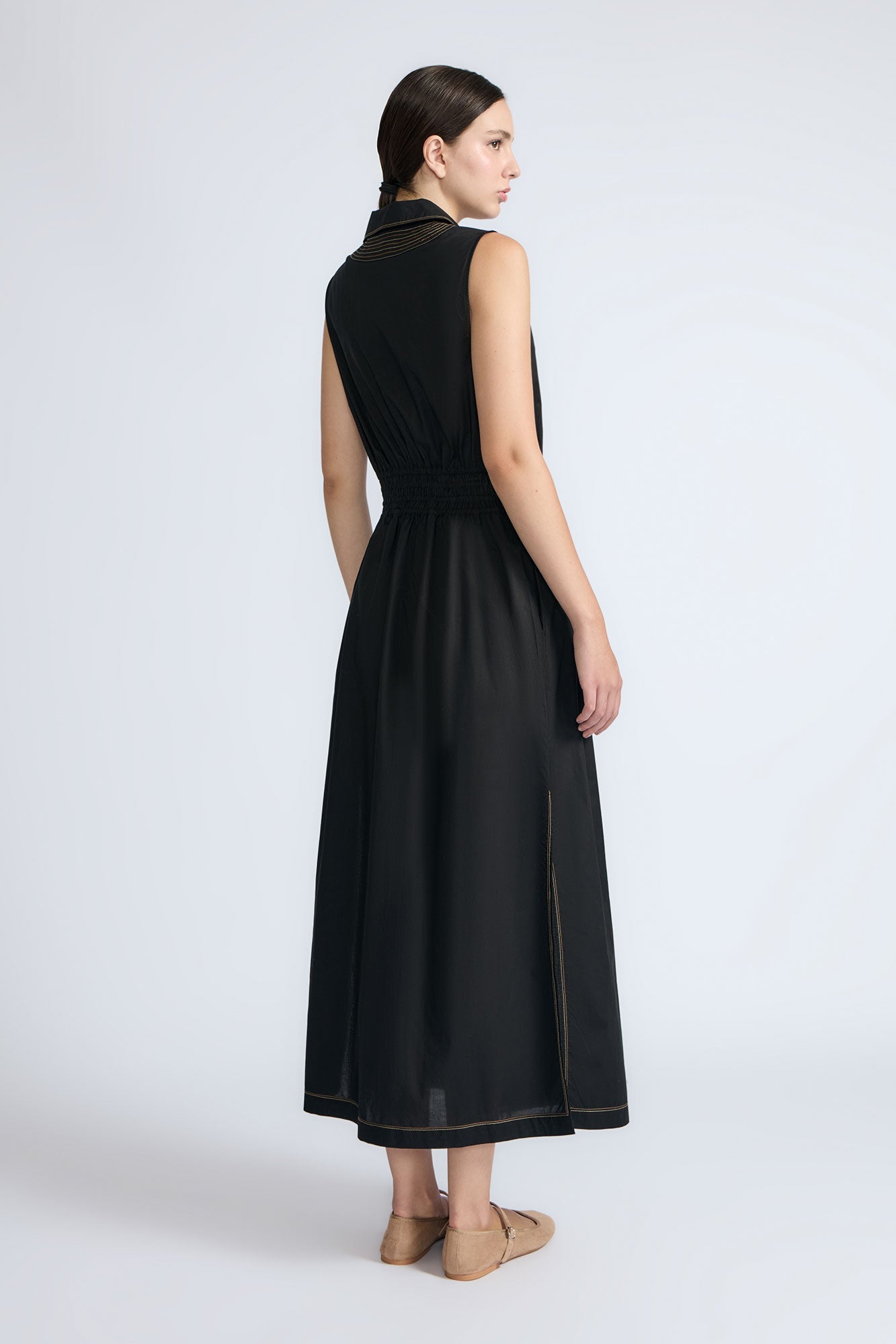 Isidora Tiered Cotton Dress | Black