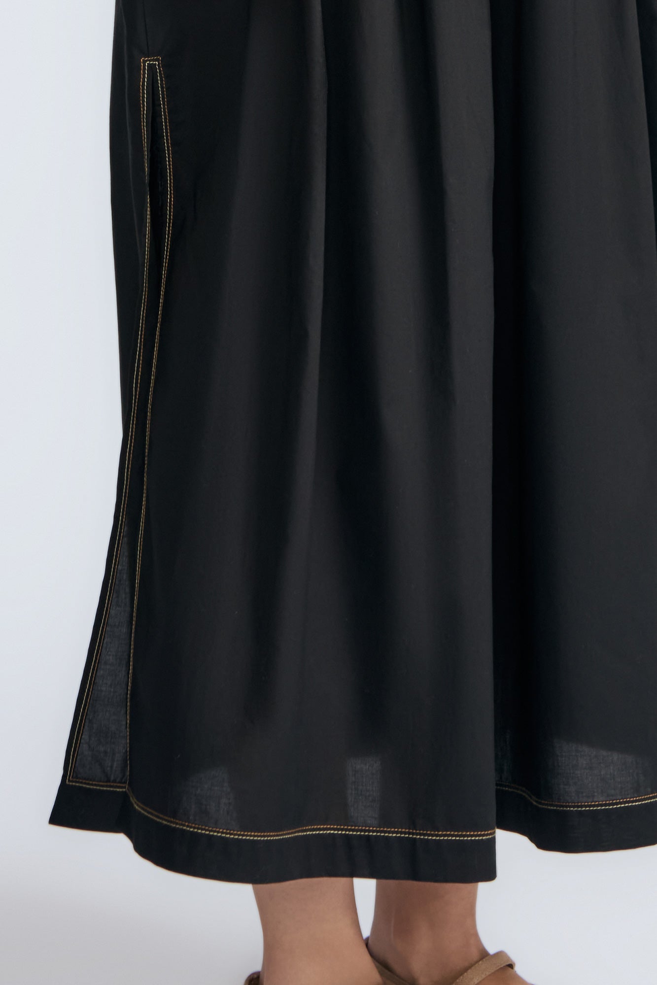 Isidora Tiered Cotton Dress | Black