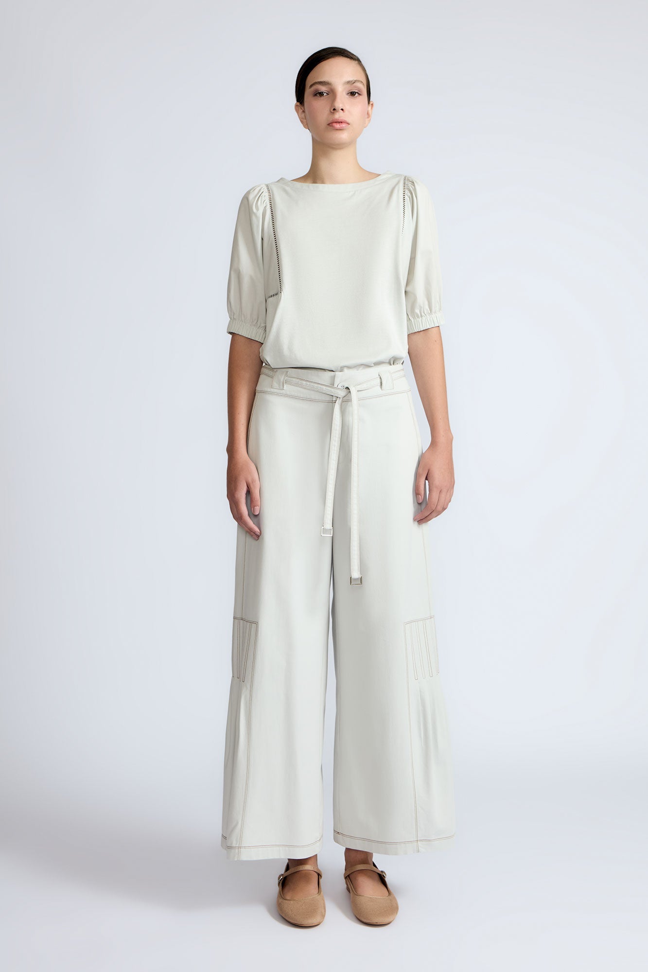 Jamie Textured Cotton Top | Silver