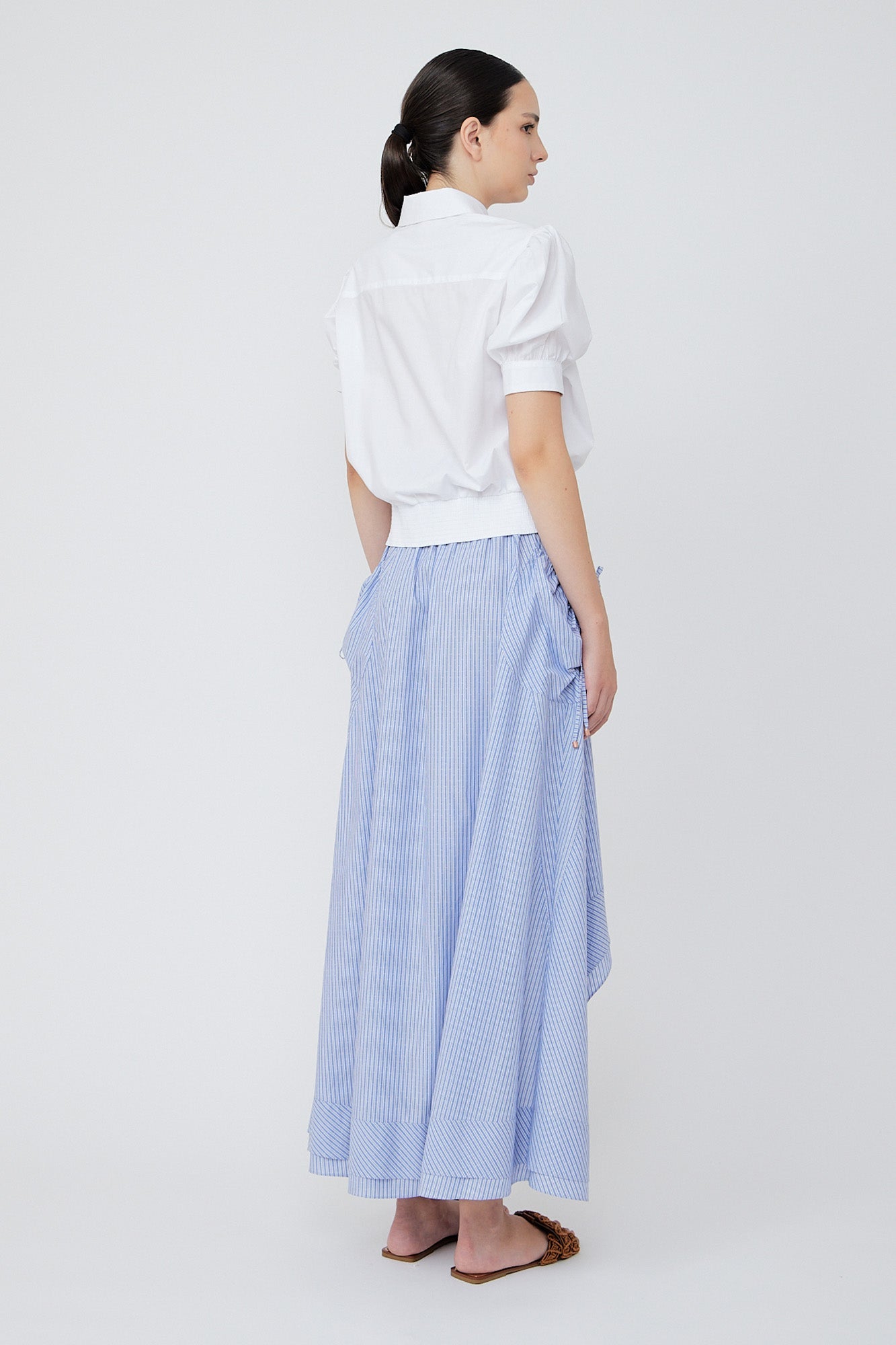 Josie Tie-Waist Cotton Blouse | White