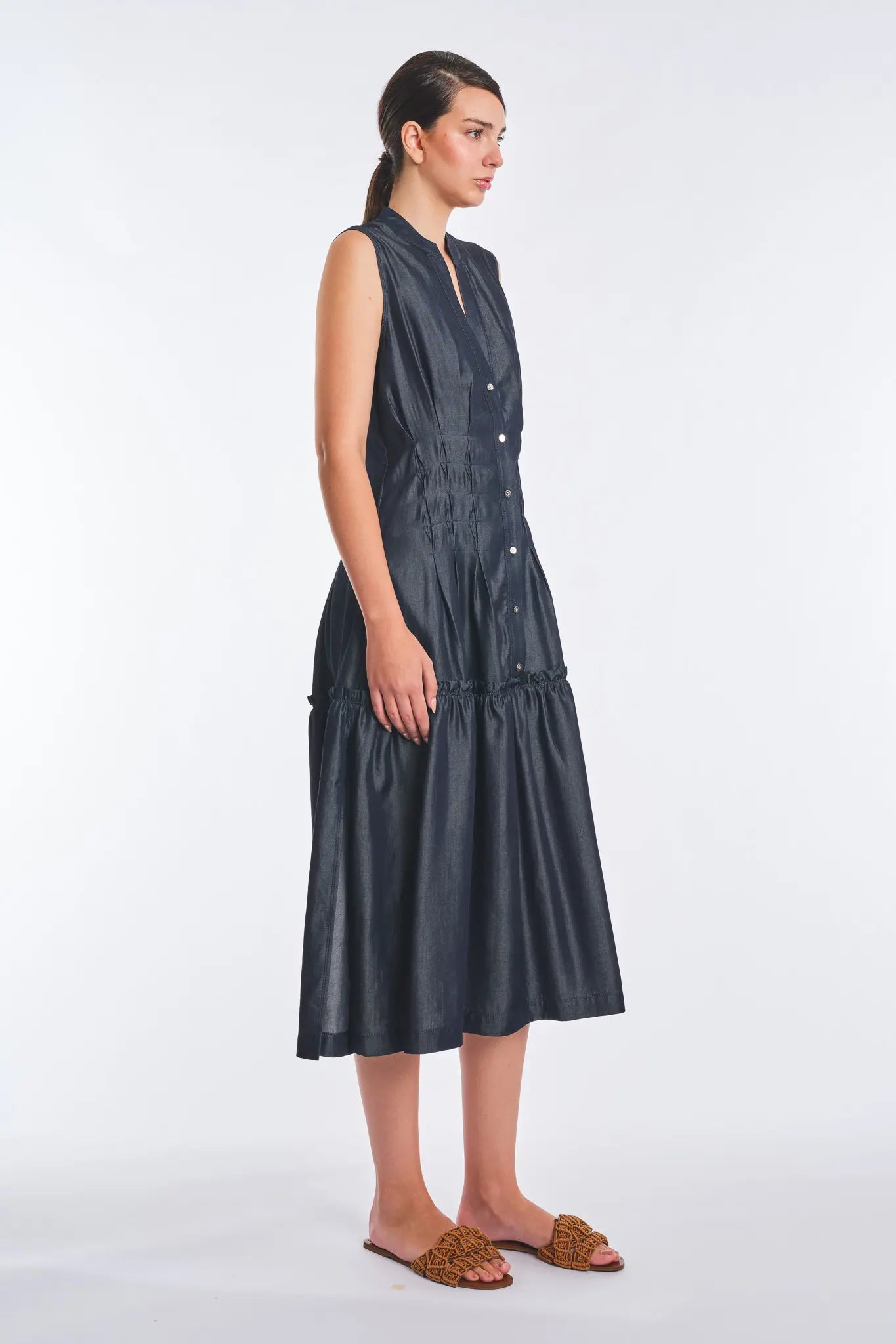 Kenny Denim Tencel Maxi Dress | Navy