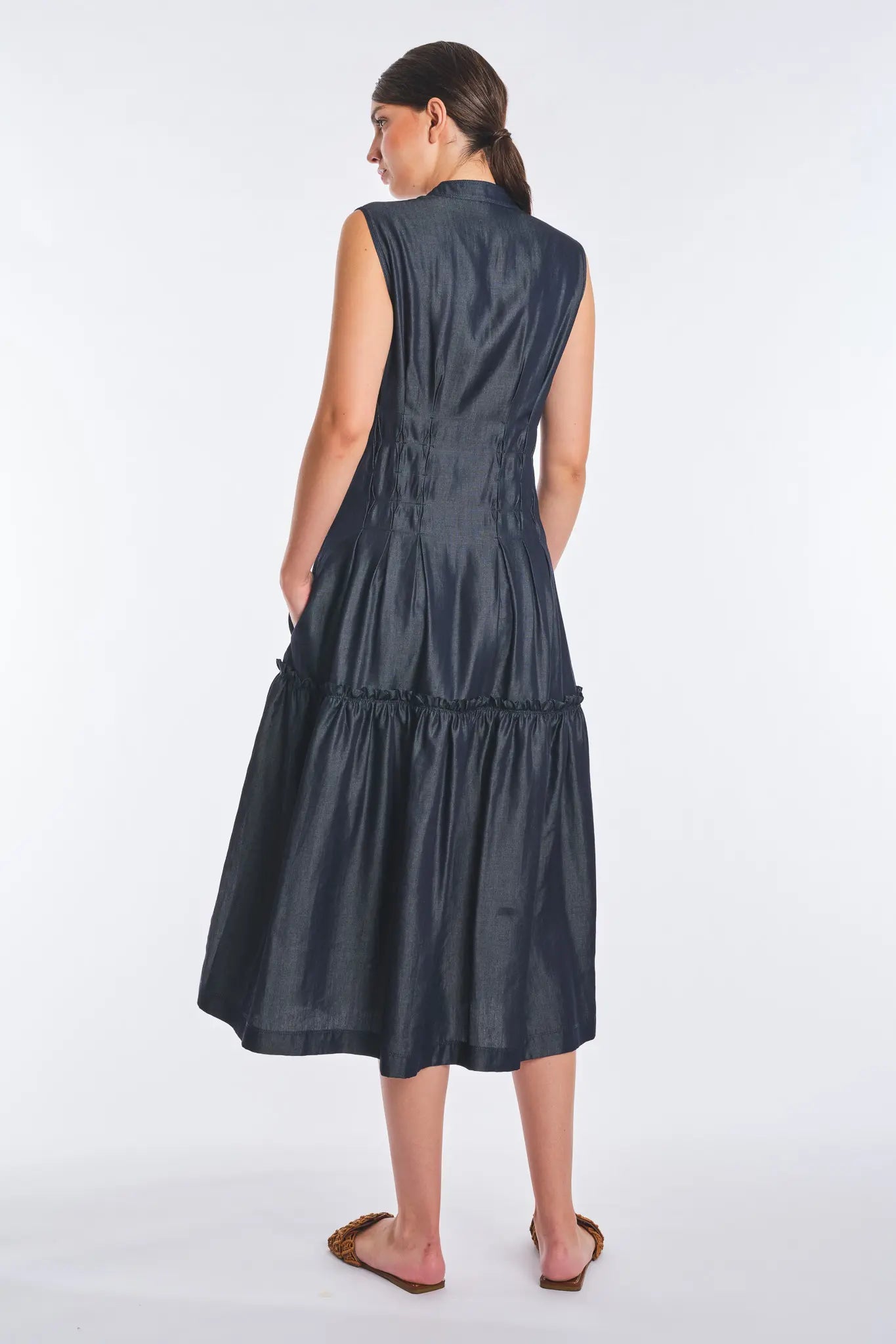 Kenny Denim Tencel Maxi Dress | Navy
