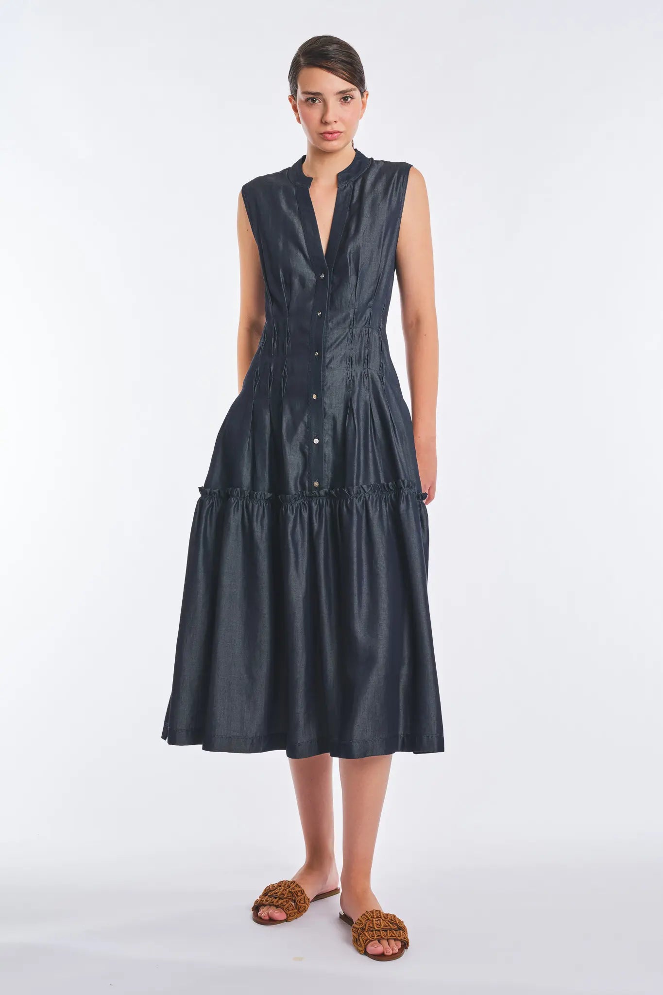 Kenny Denim Tencel Maxi Dress | Navy