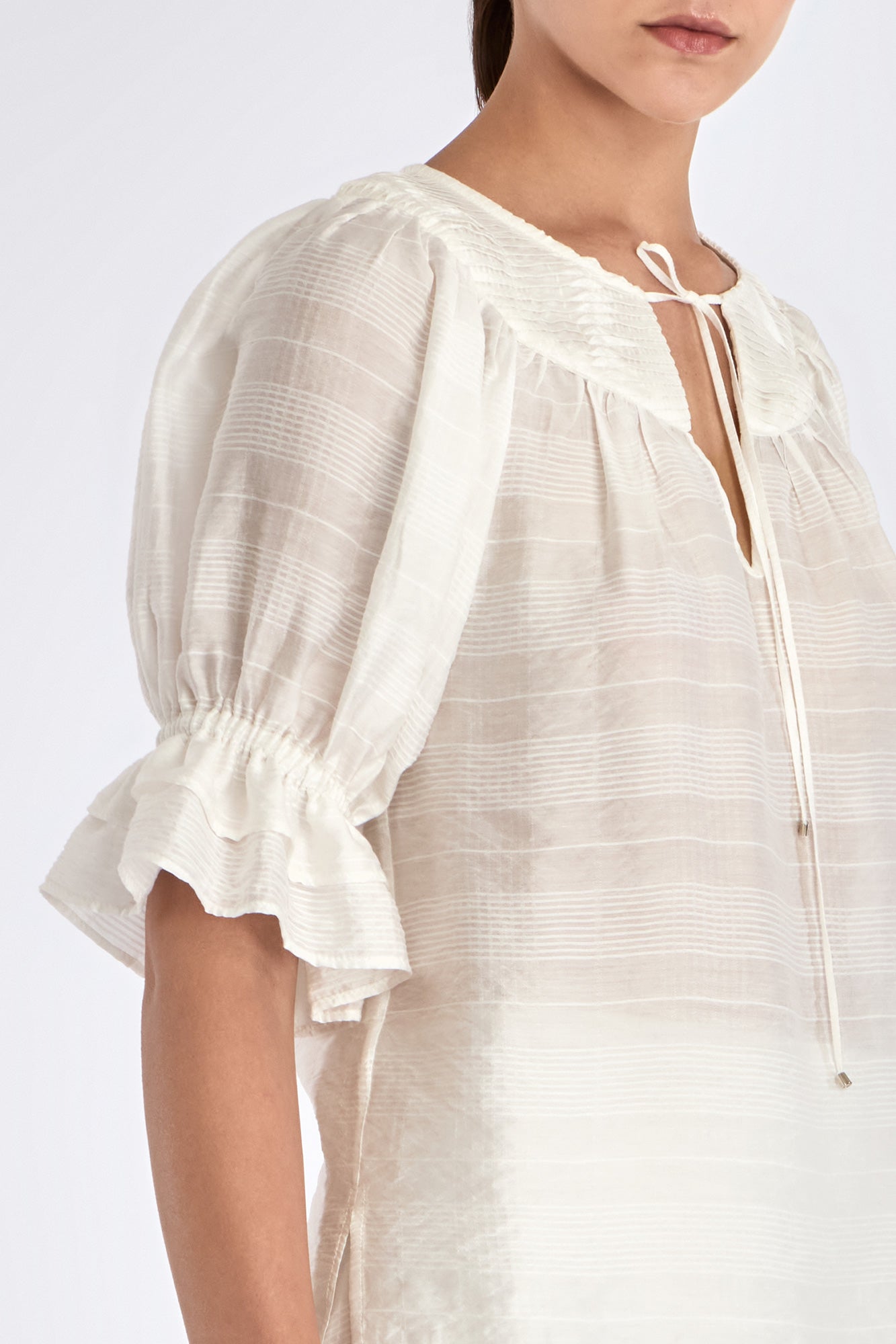 Lauren V-Slit Blouse | Off White