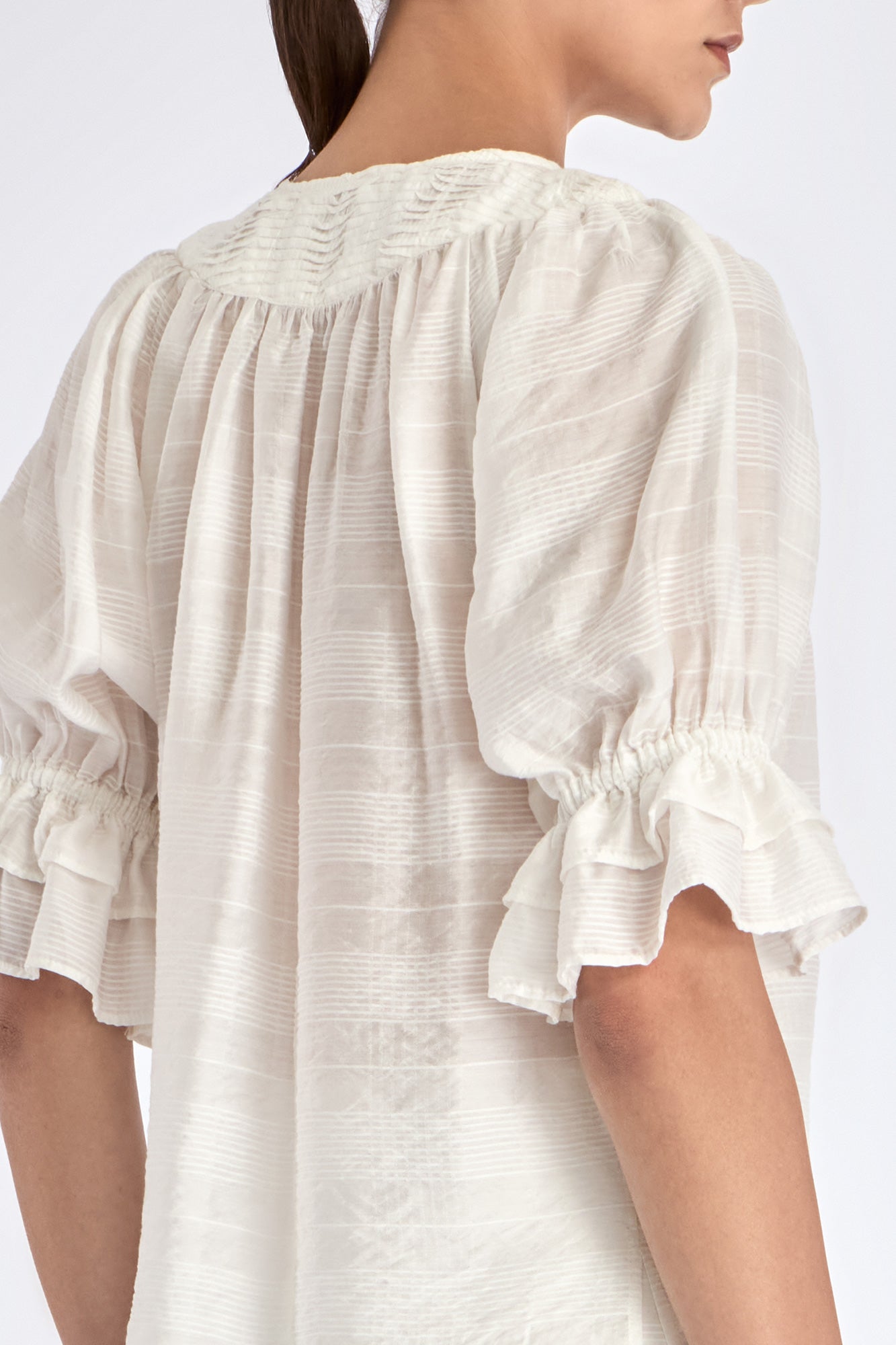 Lauren V-Slit Blouse | Off White