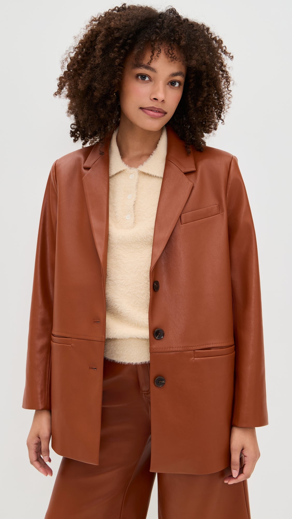 Le Bop Ruthie Faux Leather Blazer