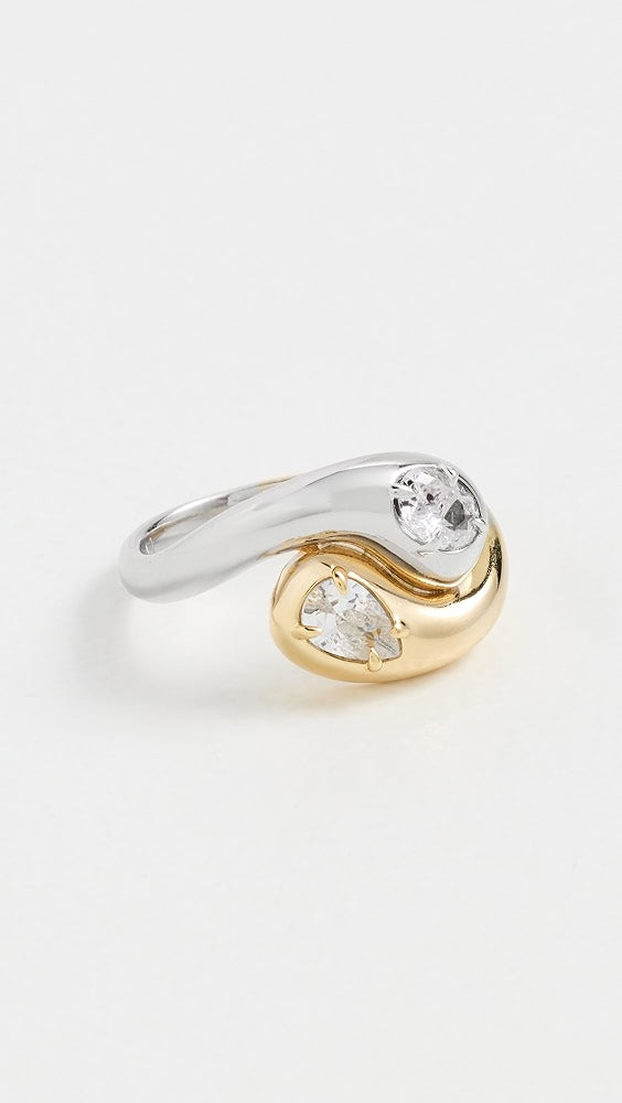 Luv AJ The Bianco Nero Interlock Ring