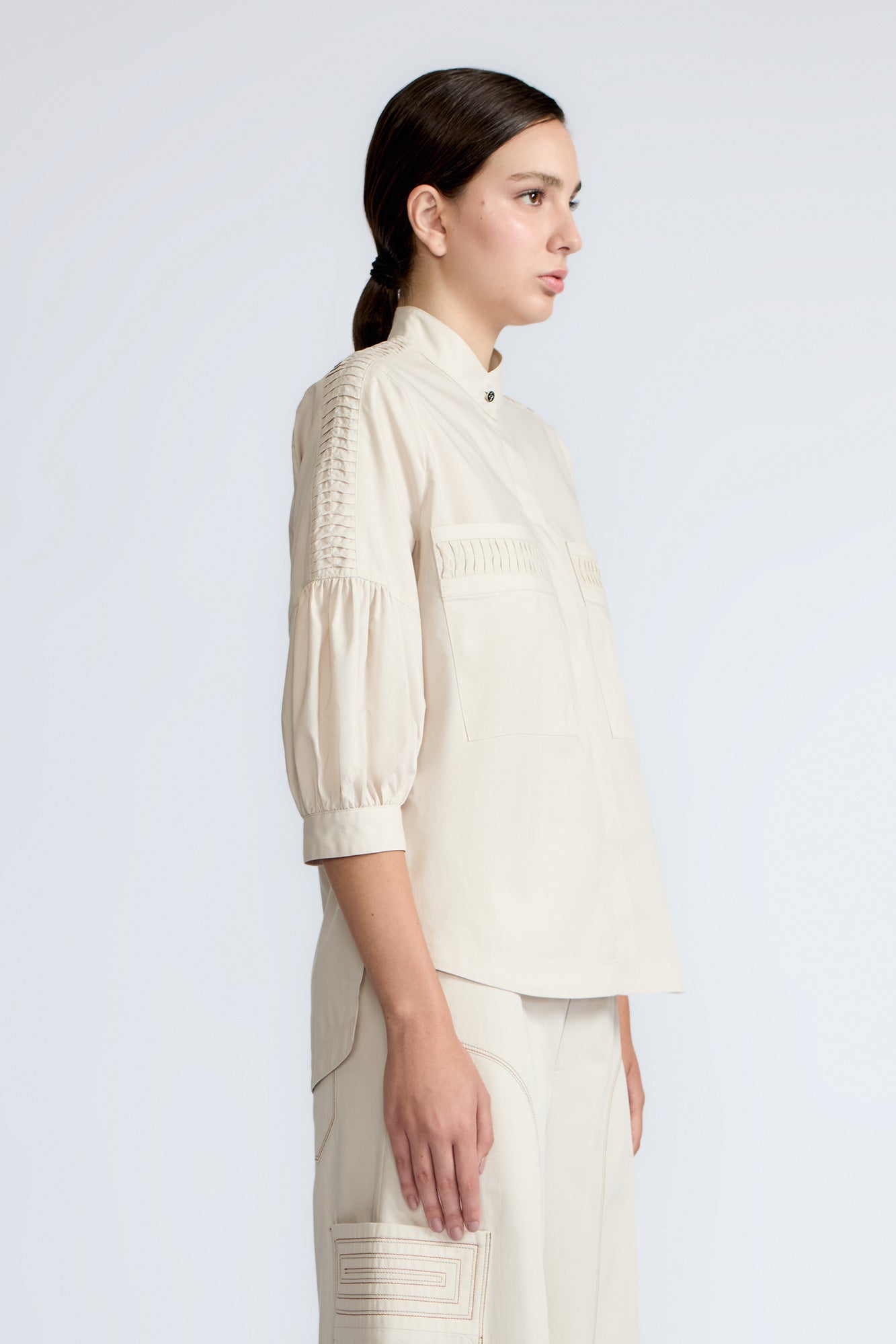 Magali Neru Collar Pima Cotton Blouse | Pristine