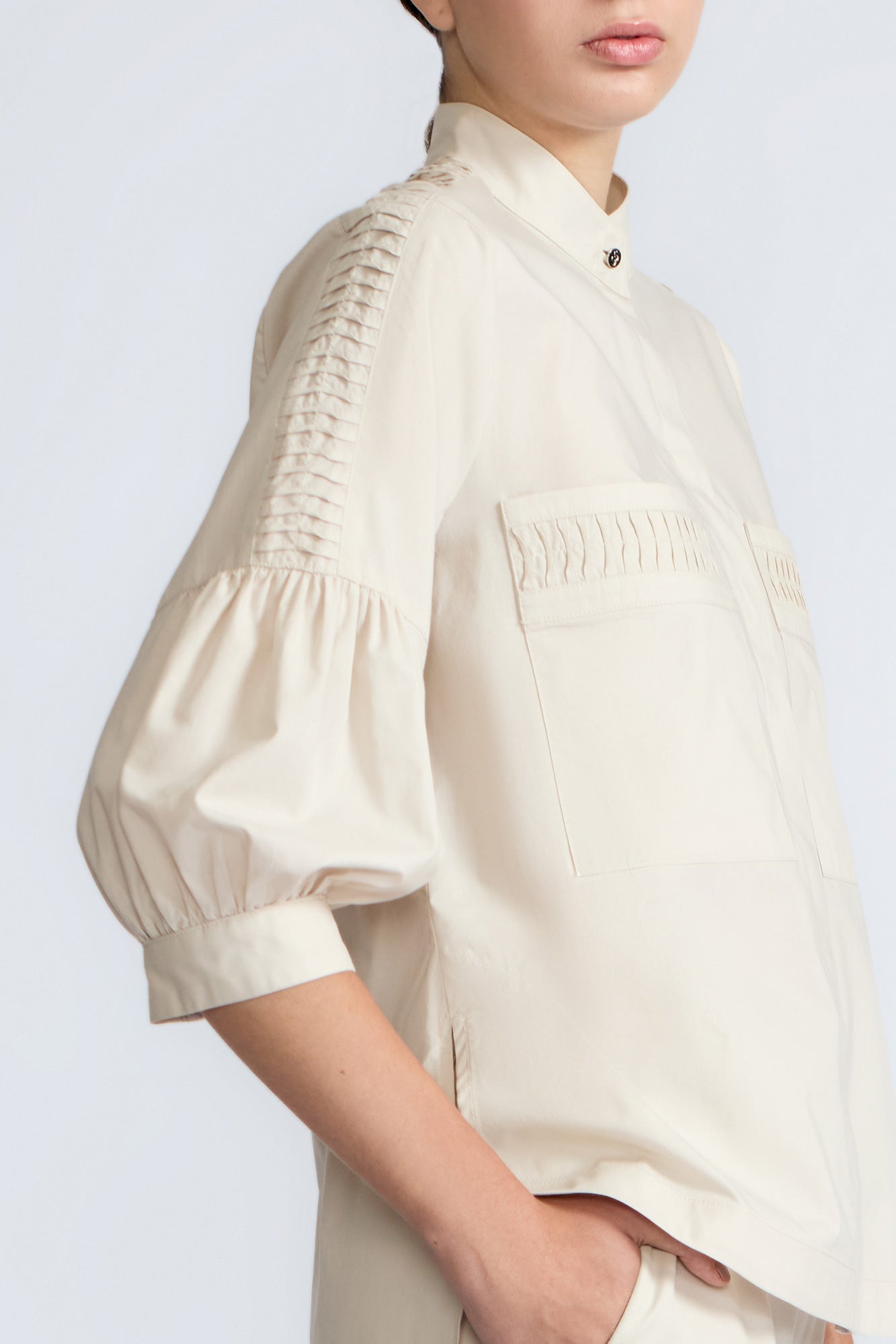 Magali Neru Collar Pima Cotton Blouse | Pristine