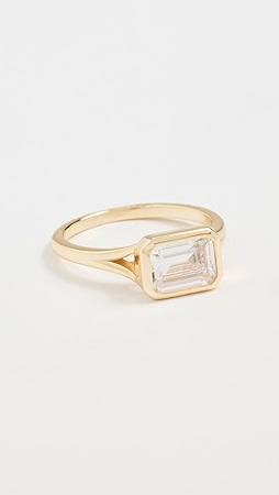 SHASHI Emerald Baguette Ring