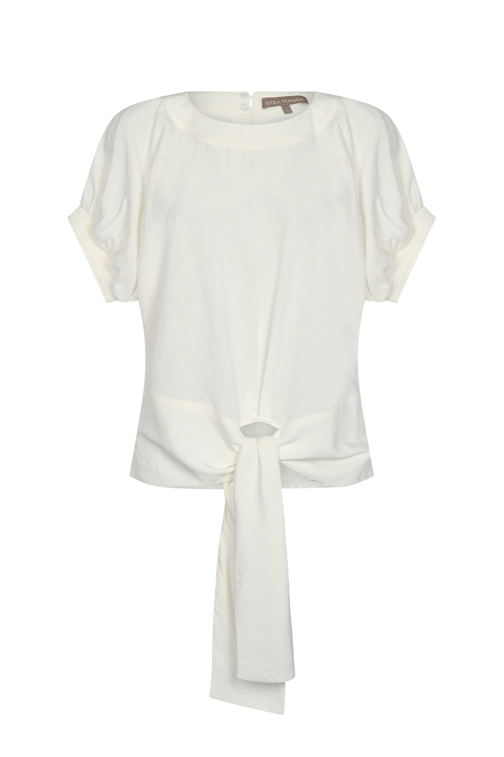 Shelby Tie-Hem Blouse | Off White
