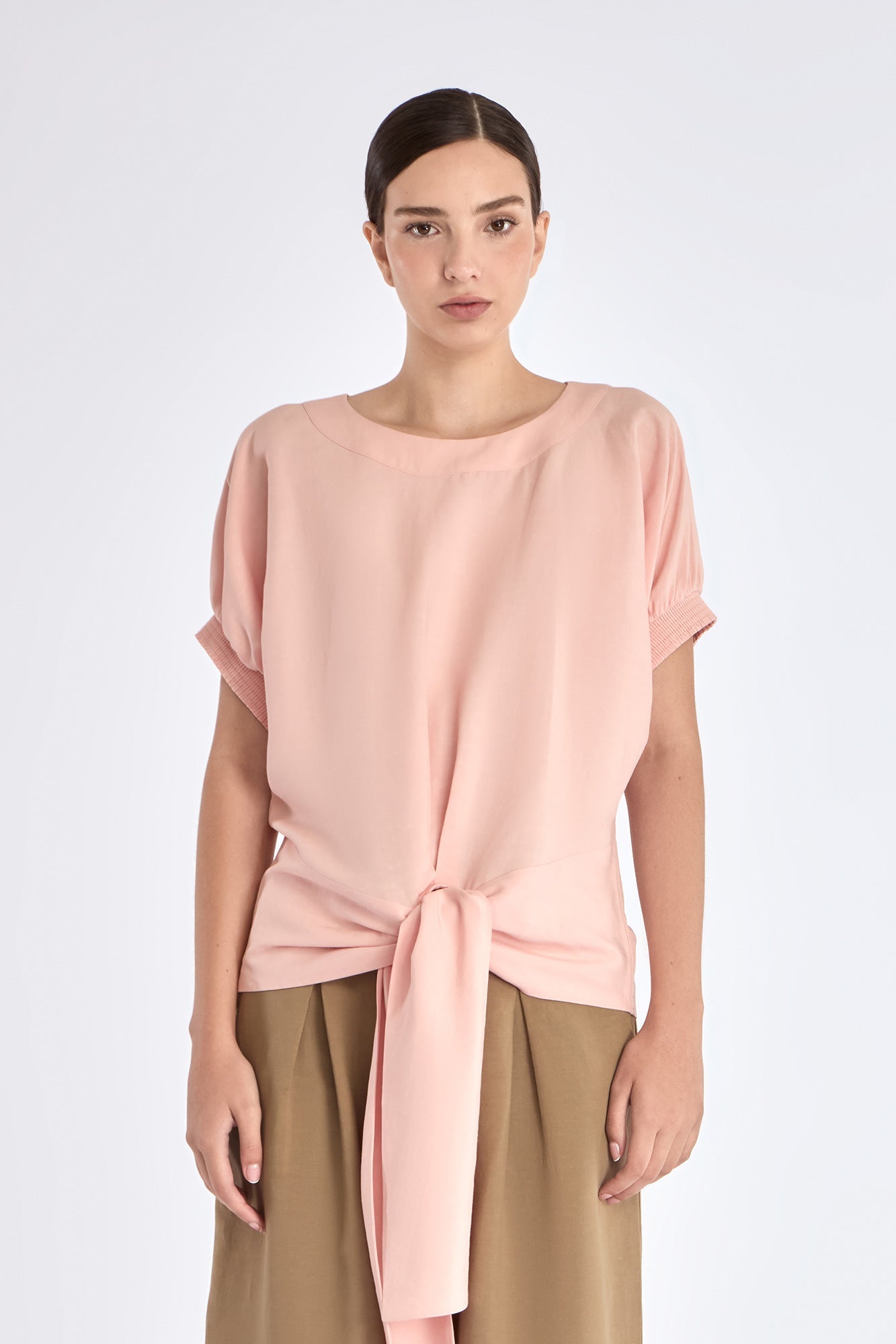 Shelby Tie-Hem Blouse | Rose