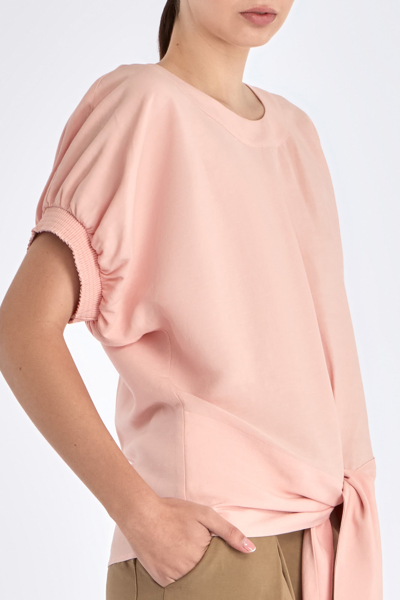 Shelby Tie-Hem Blouse | Rose