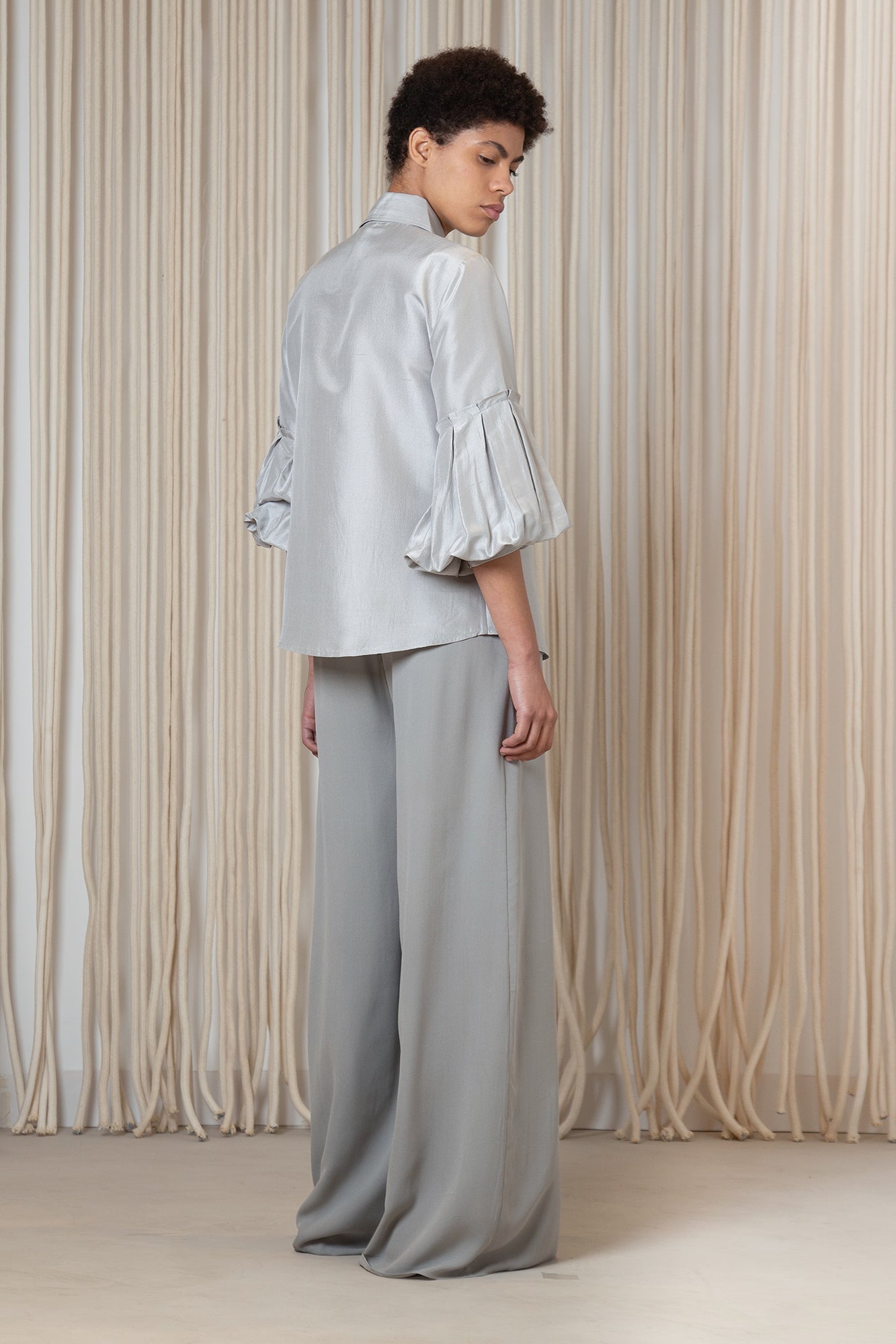 Bellami Silk Wide-Leg Pant | Silver
