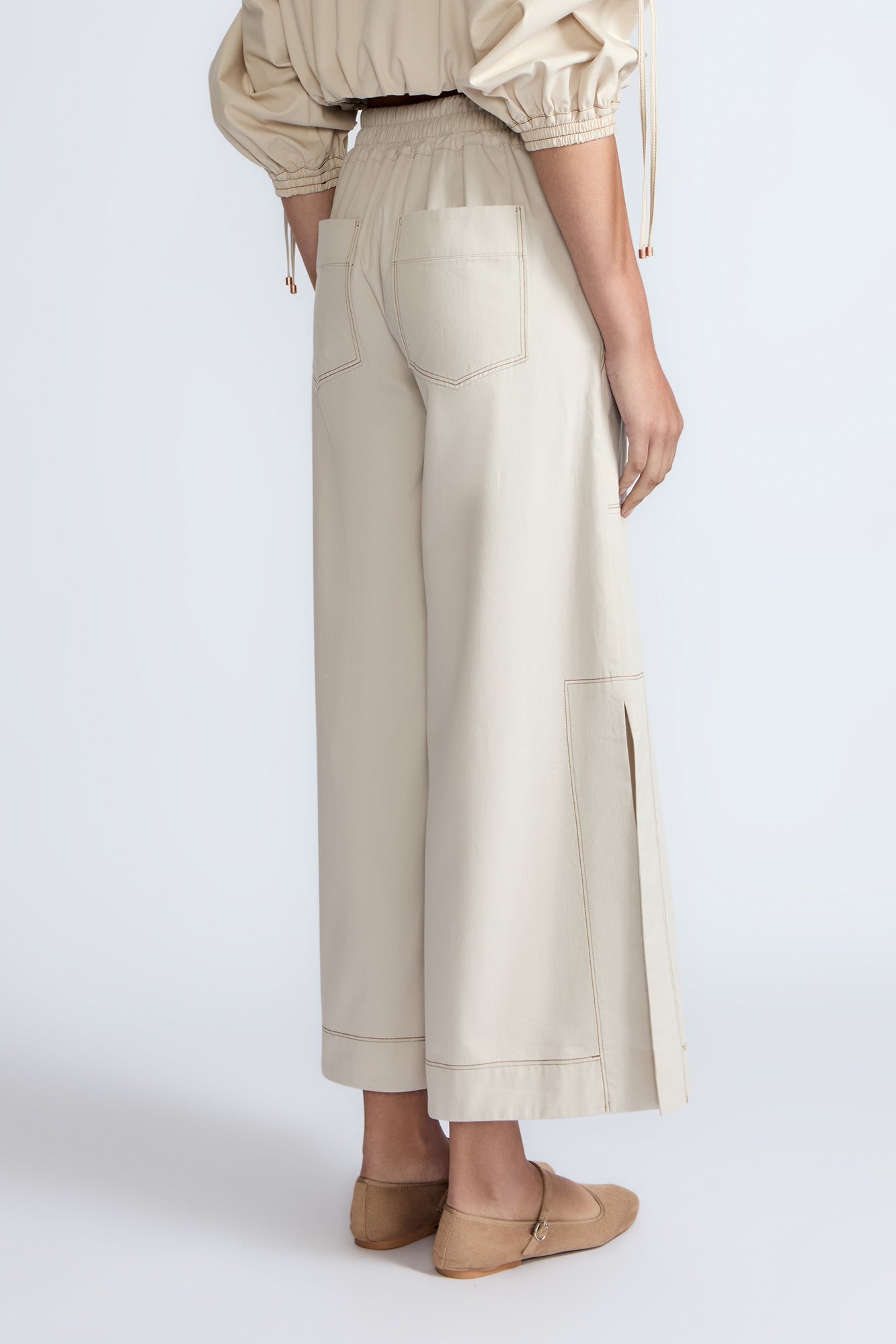 Zoe High-Rise Cotton Pants | Pristine
